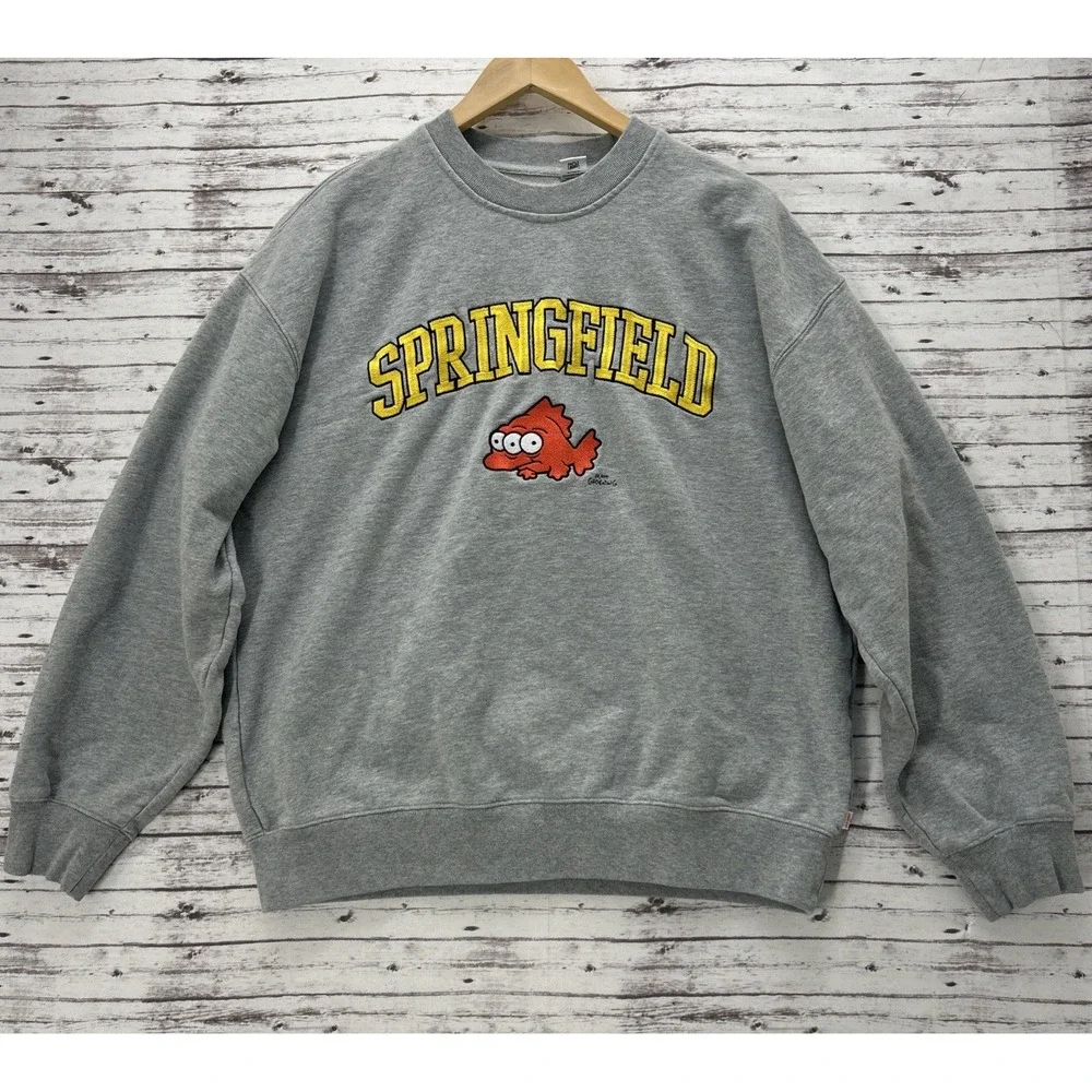 Levis Simpsons Sweatshirt Men Medium Springfield Blinky Three Eyed Fish Crewneck